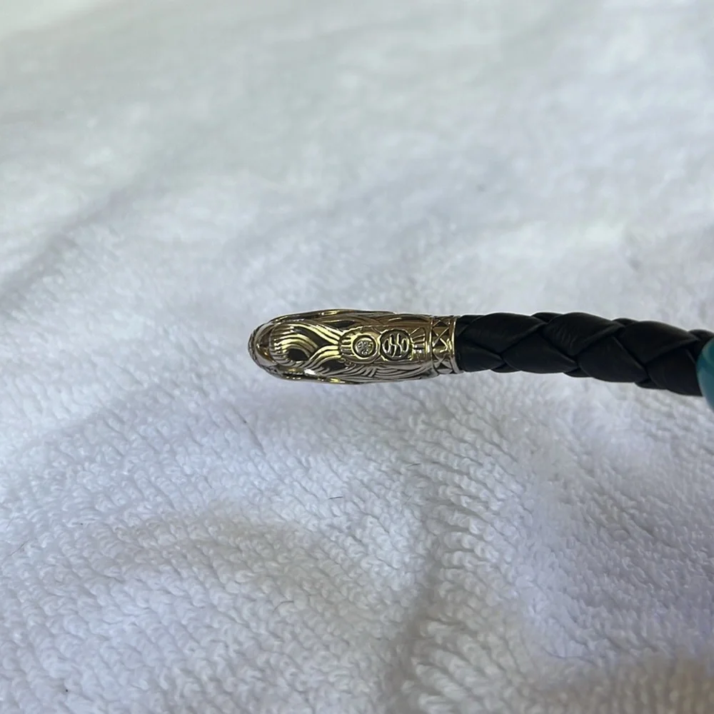 John Hardy Naga Double Dragon Black and Silver Braided Bracelet - Picture 10 of 11